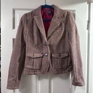 American Eagle Outfitters Brown and Cream Blazer